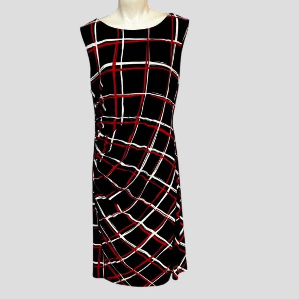 NWT Nine West Lined Sleeveless Side Ruched Fitted Dress